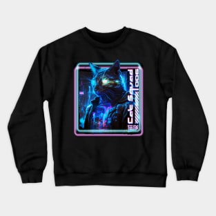 Cat Squad 006 Cyberpunk Neon Crewneck Sweatshirt